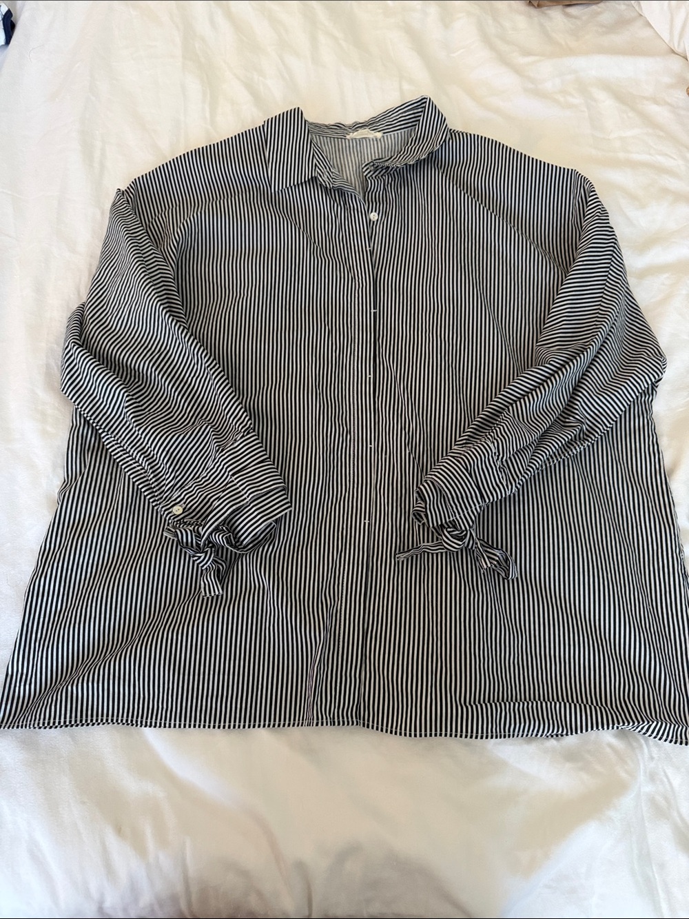 Striped Black and White Long-Sleeve womens Shirt